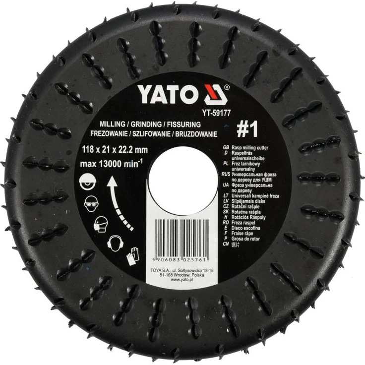 Yato Raspelscheibe D 118 x 22,2, Raspel stirnseitig-flächig – Bild 1