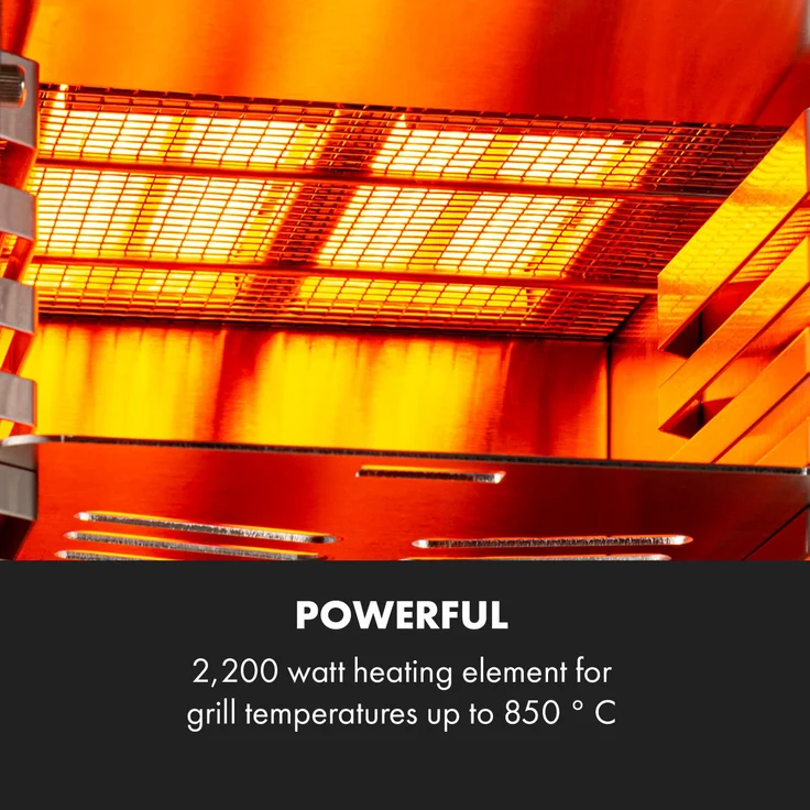 Hannibal Hochtemperaturgrill Indoor 2.200W 850°C Edelstahl silber Silber – Bild 5