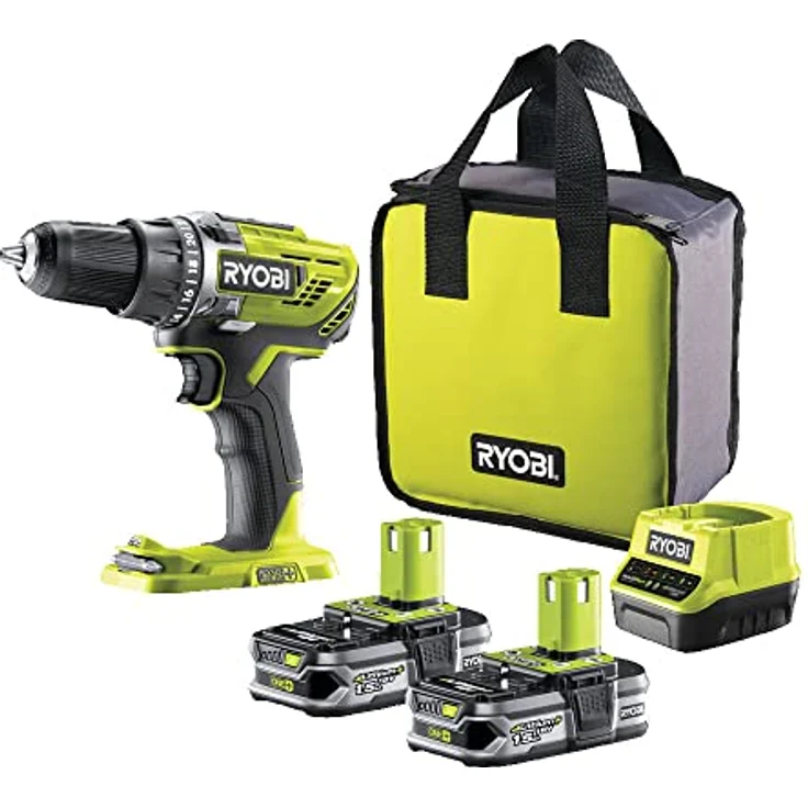 Ryobi R18DD3-2215S Akku-Bohrschrauber Brushless 18V R18DD3-2215S, Akku-Schrauber mit 2-Gang Motor, GripZone, automatische Spindelarretierung, LED-Beleuchtung, 2 Li-Ionen Akku 18V 1,5Ah – Bild 1