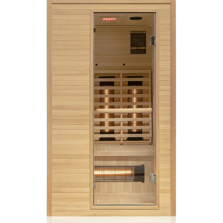 Dewello Infrarotkabine Infrarotsauna CALGARY 115cm x 105cm inkl. Vollspektrumstrahler, Bodenstrahler - Preisvergleich
