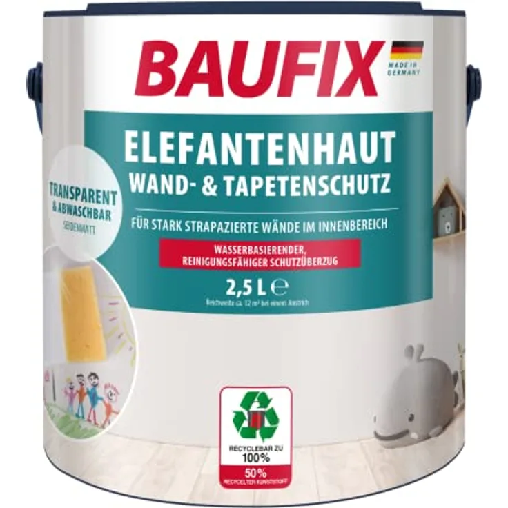BAUFIX Tapetenschutz »Elefantenhaut«, für Wände und Tapeten, seidenmatt 2,5 L