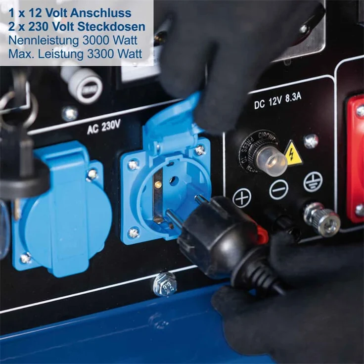 Scheppach Diesel Stromerzeuger | Elektrostart | 7,7PS | 5000W | 2x 230V, 1x 400V Steckdose | 16L Tank | AVR System | Stromgenerator SG5200D inkl. Fahrvorrichtung – Bild 4