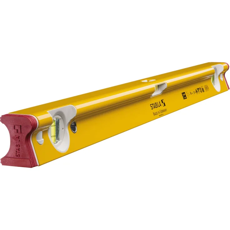 STABILA Wasserwaage Type R 300, 81 cm, verwindungssteifes Alu-R-Profil, 1 Horizontal-Libelle, 2 Vertikal-Libellen, stoßdämpfende Endkappen, integrierte Rutsch-Stopper, Made in Germany