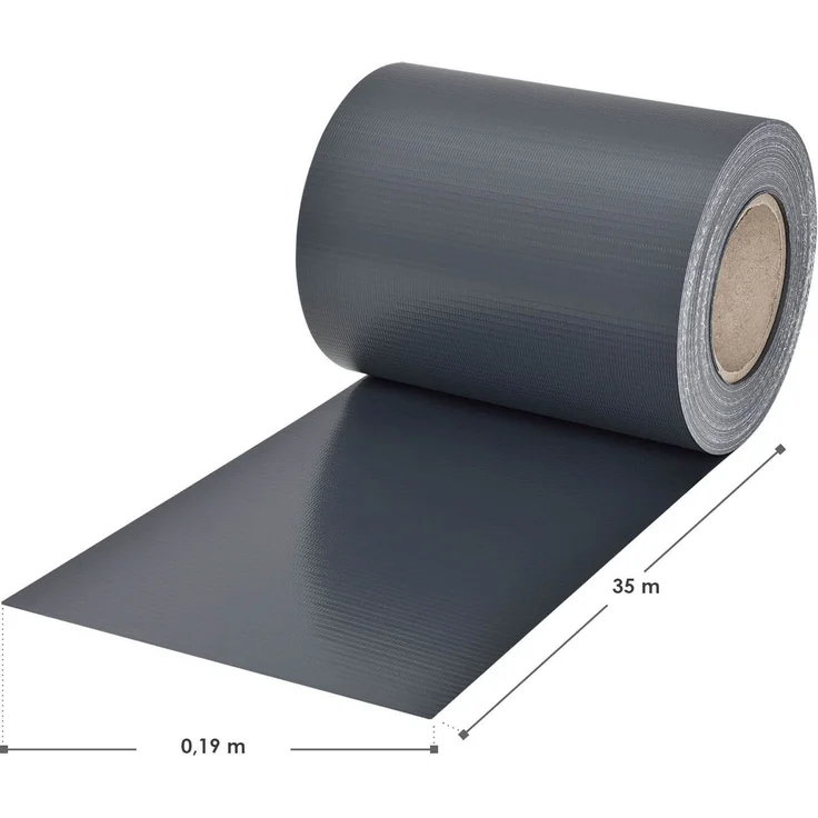 Juskys PVC Sichtschutzstreifen Doppelstabmatten Zaun 3er Set - 3 Rollen á 35m x 19cm - Befestigungsclips - Zaunfolie Sichtschutz Windschutz – anthrazit – Bild 10