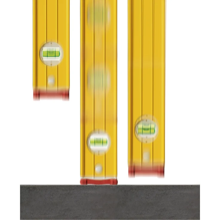 STABILA Wasserwaage Type 196-2, 122 cm, extrasteifes Alu-Profil, 1 Horizontal-Libelle, 2 Vertikal-Libellen, 2 Handgriffe, stoßdämpfende Endkappen, integrierte Rutsch-Stopper, Made in Germany – Bild 8