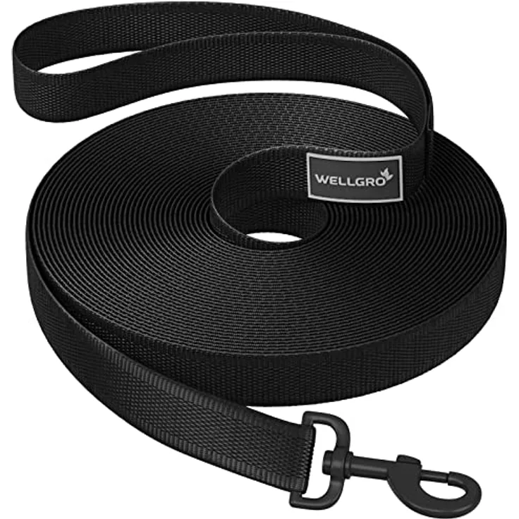 3 Meter WELLGRO Schleppleine für Hunde mit Handschlaufe und Metallkarabiner