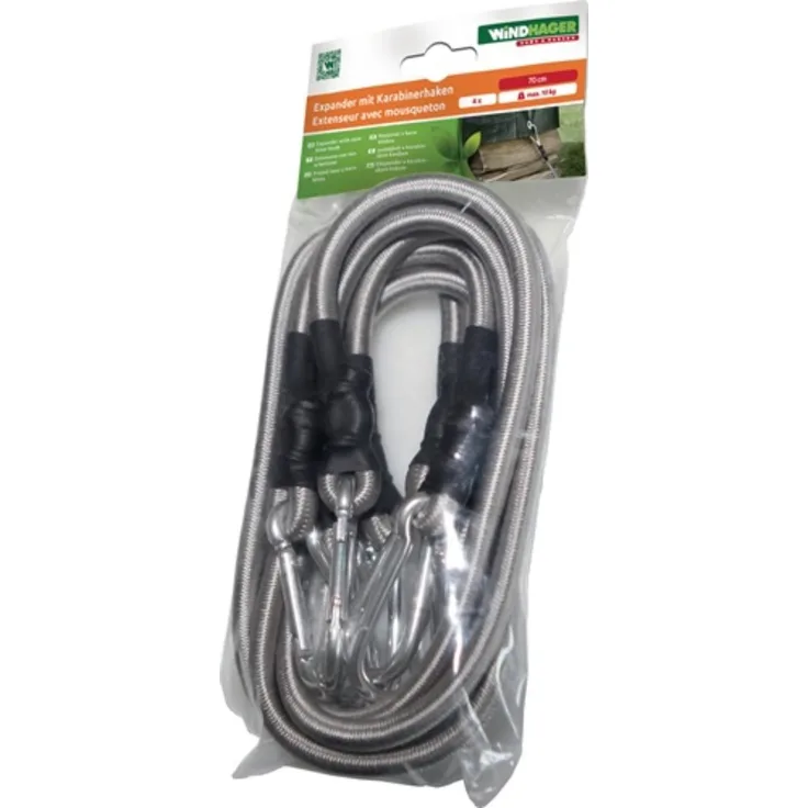 Windhager Expanderseil 4 Expander und 8 Karabiner Länge 70 cm , VE: 8