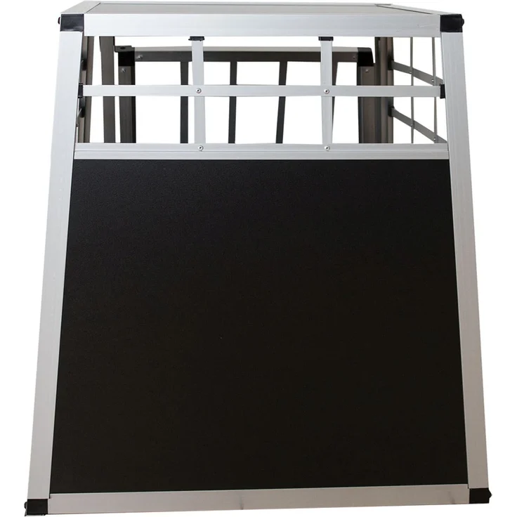 Juskys Alu Hundetransportbox M - 69×54×51 cm – Auto Hundebox robust & pflegeleicht, Gittertür verschließbar, Aluminium Transportbox für Hunde – Bild 10