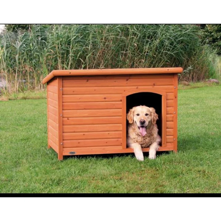 Trixie natura Hundehütte Classic mit Flachdach braun L: 116 × 82 × 79 cm – Bild 1