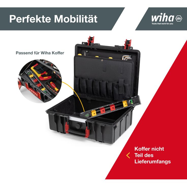 Wiha Wasserwaage Elektriker (42074) 40 cm für Profis, mit Markierungshilfe für Elektro Installationsarbeiten, Abstandmarkierung für Unterputzdosen und Hohlwanddosen, Elektroniker Bohrschablone für Steckdosen – Bild 10