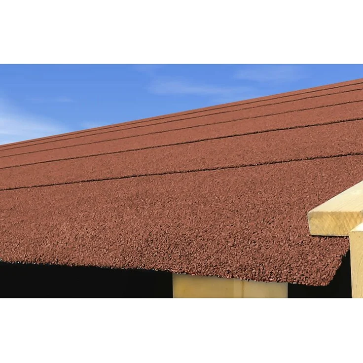 Karibu Selbstklebende Bitumendachbahn für Satteldachhäuser rot Rolle 2,5 qm – Bild 1