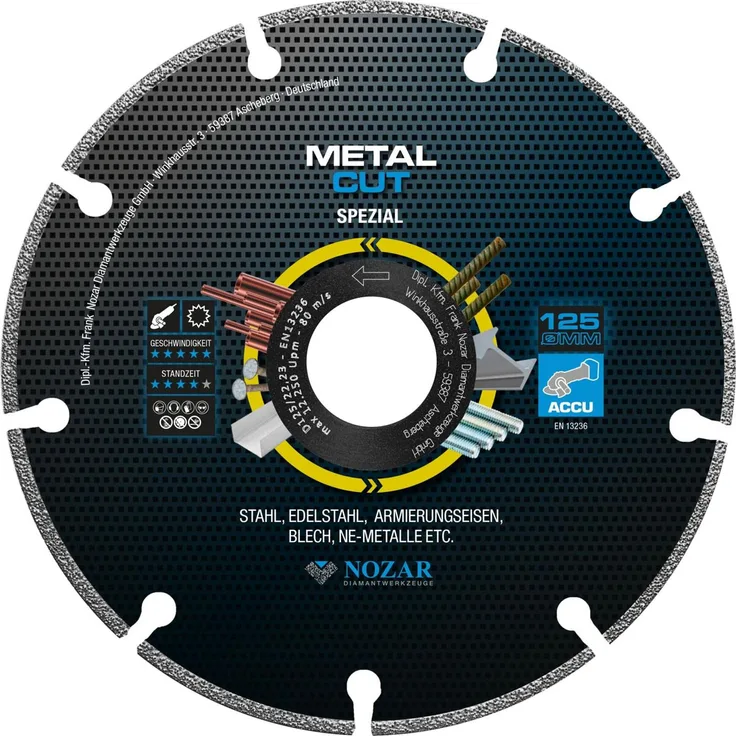 Nozar Dia-Trennscheibe 125x22,23 mm Metal Cut 1,2 mm