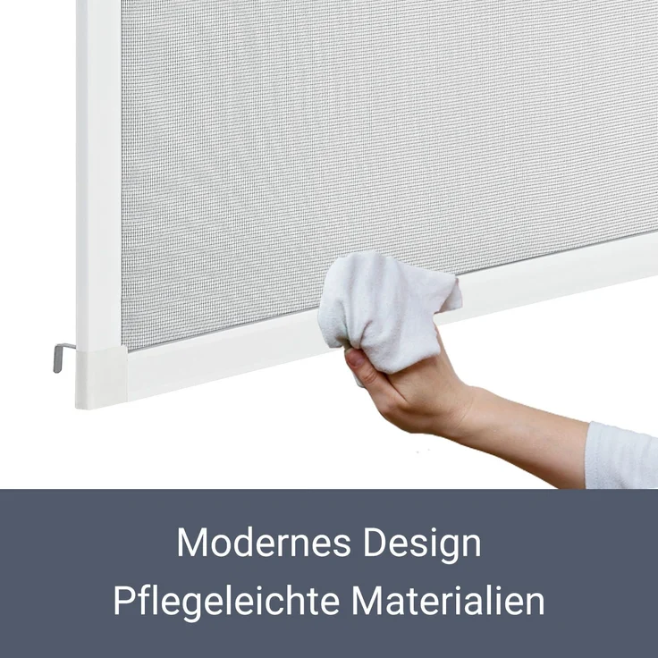 Juskys Fliegengitter mit Alu-Rahmen 120 x 140 cm – Insektenschutz für Fenster zum Einhängen – Insektenschutzgitter UV-beständig in Weiß – Bild 8