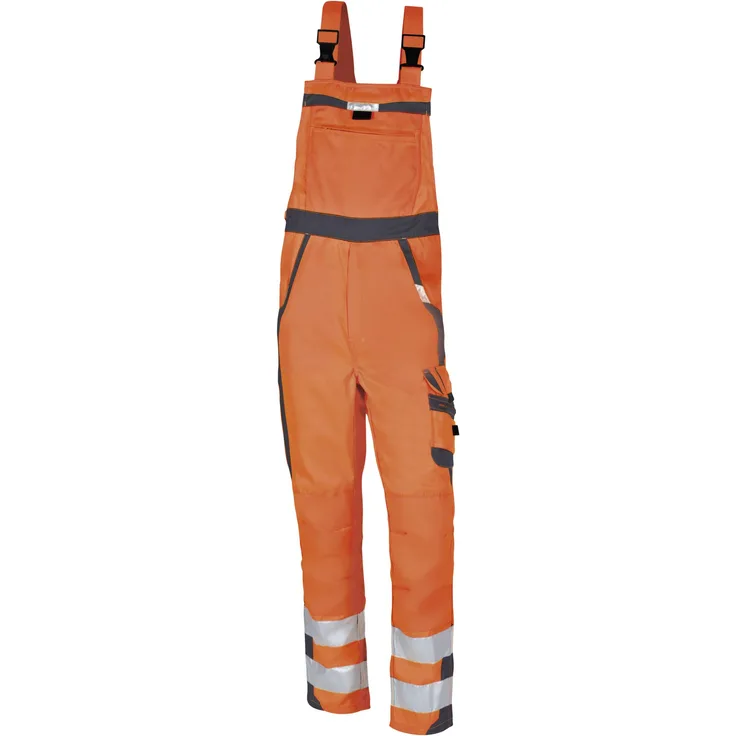 Latzhose Warnschutz orange/grau, Gr. 054 - PKA Klöcker