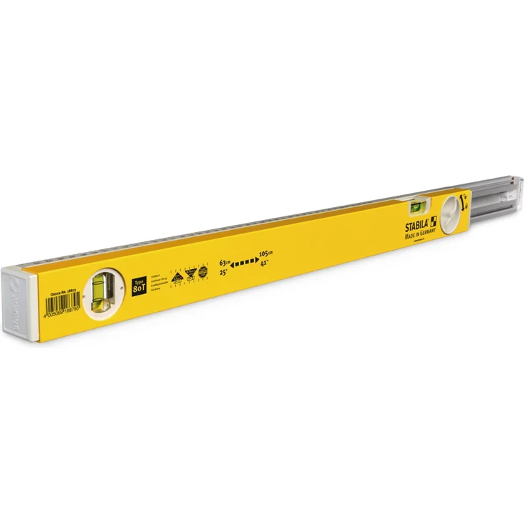 STABILA Teleskop-Wasserwaage Type 80 T, 63–105 cm, Alu-Profil mit Teleskopsystem, 1 Horizontal-Libelle, 1 Vertikal-Libelle, integrierte Rutsch-Stopper, Made in Germany – Bild 5