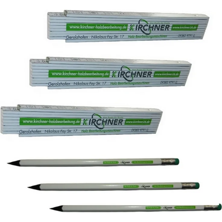 Zollstockaktion 3x Maßstab Kirchner Edition 90° Rasterung 3x Kirchner Bleistift
