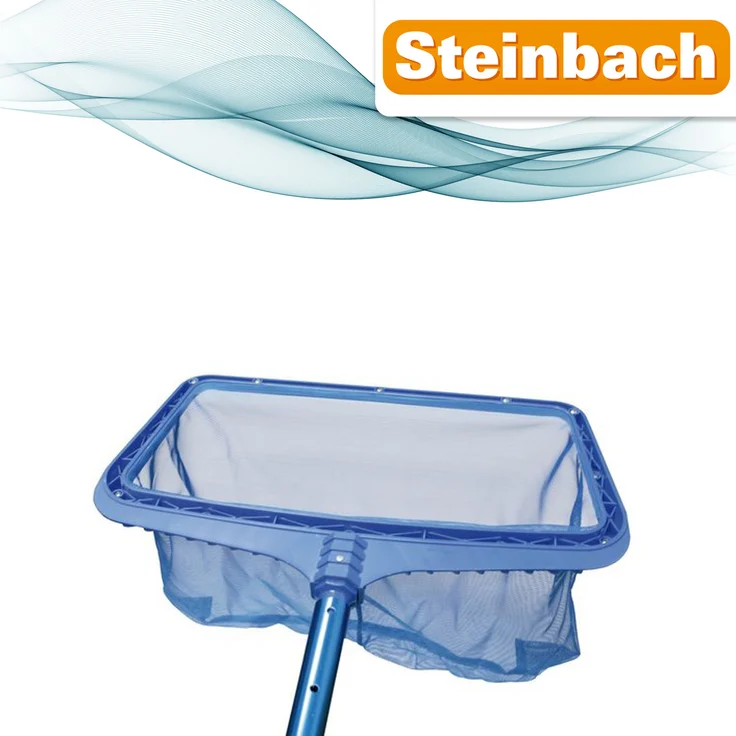 Steinbach Poolreinigung Bodenkescher, mit verstärktem Kunststoffrahmen, blau, Aufnahme für Teleskopstange, 515 x 235 x 410 mm, 061115 – Bild 2
