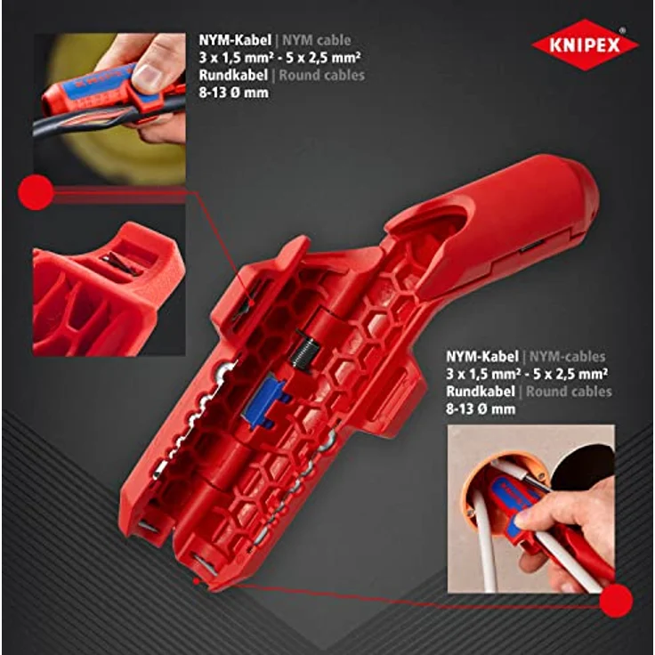 KNIPEX 16 95 01 SB ErgoStrip Universal-Abmantelungswerkzeug 135 mm – Bild 3