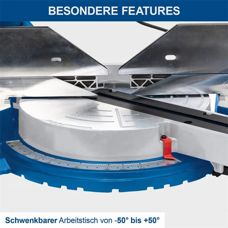 Scheppach Kapp-Zugsäge Gehrungssäge HM305SL mit Laser | XXL-Schnitthöhe max 180mm | Schnittlänge 340mm | Beidseitig 48°neigbarer Sägekopf | 230V 2000W | Ø305mm Sägeblatt | Posaunenauszug & Softstart – Bild 8