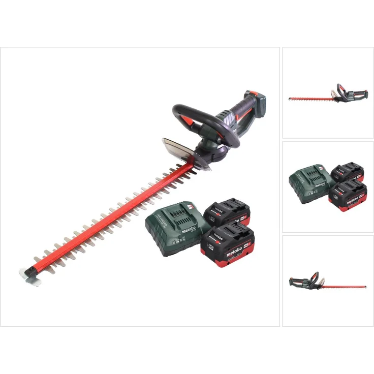 Metabo HS 18 LTX 55 Akku Heckenschere 18 V 53 cm + 2x Akku 5,5 Ah + Ladegerät