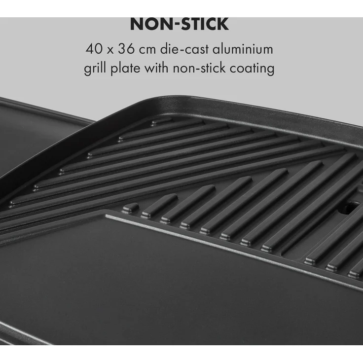Gatsby Elektrogrill 2000W Antihaft-Grillfläche Seitentische beige / schwarz Schwarz / beige – Bild 5