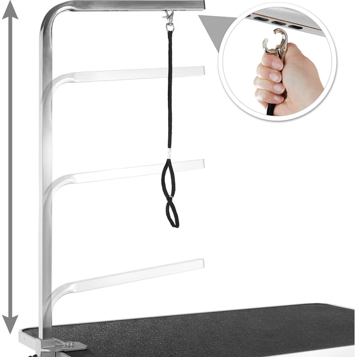 tectake Trimmtisch mit Galgen - schwarz/grau – Bild 4