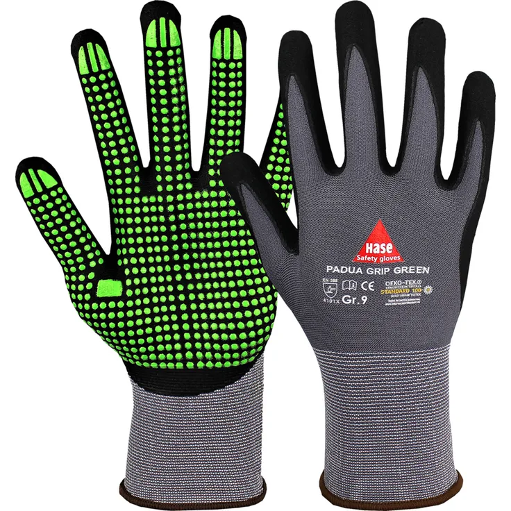 HASE Montagehandschuh Padua Grip Green OekoTex Gr. 10