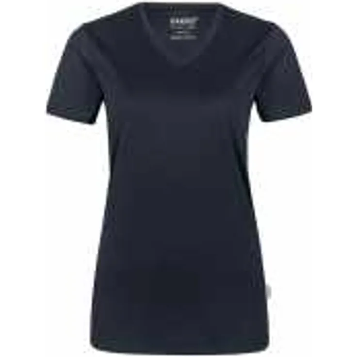 HAKRO Damen V-Shirt COOLMAX 187, tinte, XS