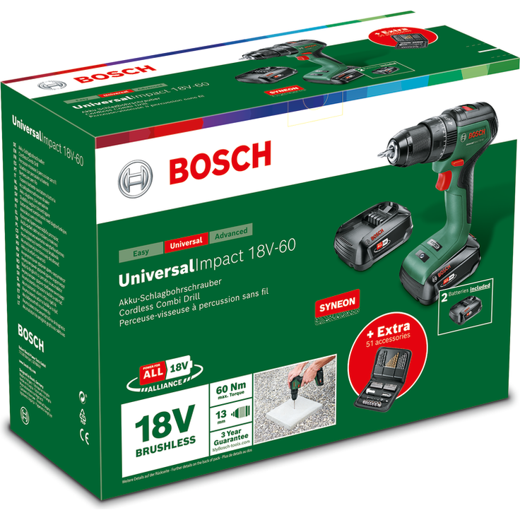 Bosch UniversalImpact 18V-60 06039D7100 Power for All 18V Akku-Bohrschrauber 2 Ah ohne Akku ohne Ladegerät im Karton – Bild 7
