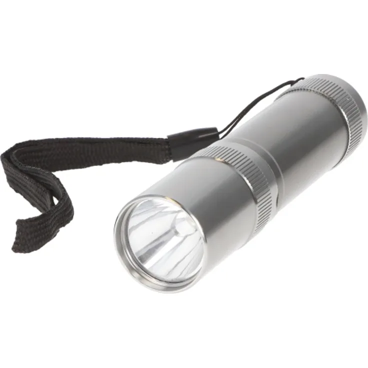 LED-Taschenlampe Basic 1 Watt LED, edles Aluminiumgehäuse, farblich sortiert, inklusive Batterien