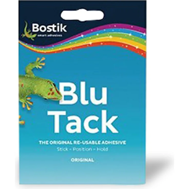 Dauerelastische Klebemasse Blu Tack, farblos, hellblau
