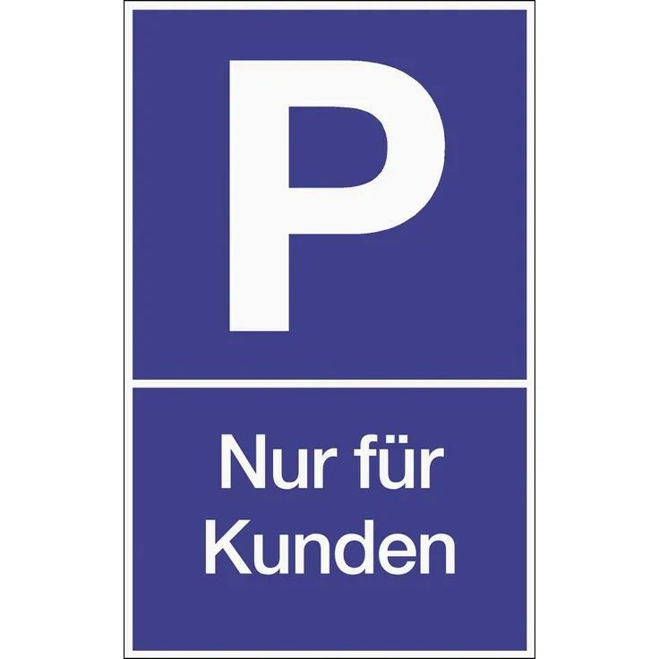 Parkplatzbeschilderung Parken f.Kunden L250xB400mm Ku.blau-weiß ''