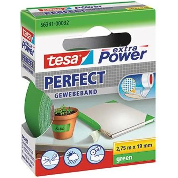 Tesa Gewebeband extra power 2,75 mx19 m m grün - Preisvergleich