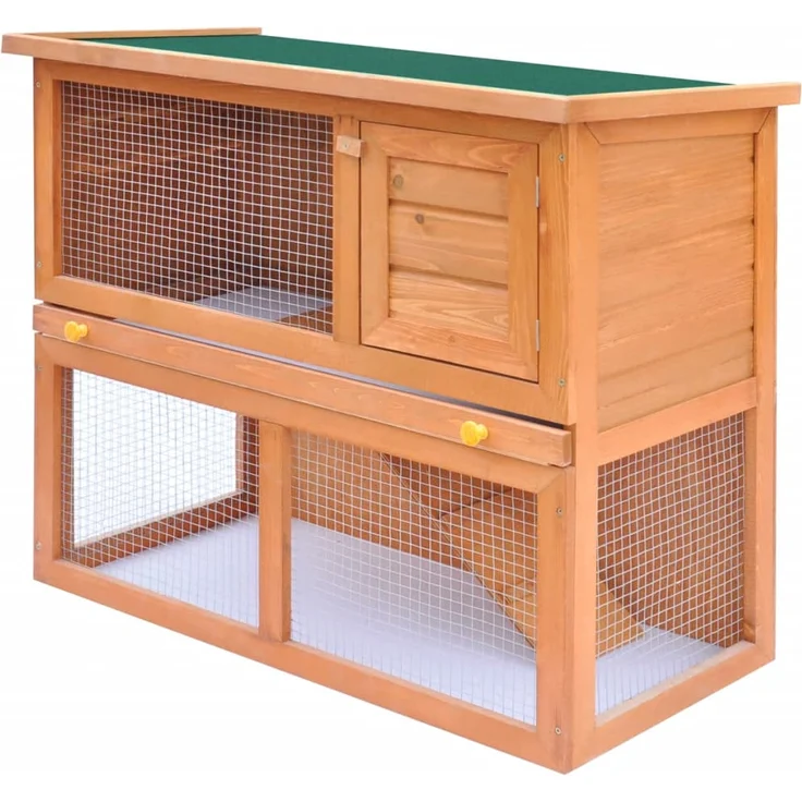 vidaXL Kaninchenstall Kleintierhaus Hasenstall 1 Tür Holz – Bild 1