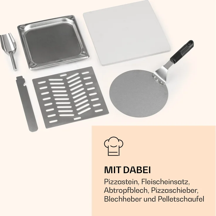Diavolo Pizza-Pelletofen inkl. Pizzastein Thermometer Edelstahl Schwarz – Bild 6