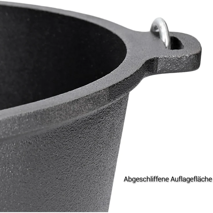 Premium Dutch Oven mit Füßen - preseasoned (bereits eingebrannt) inkl. Deckelheber GDO45P 4,5 Liter – Bild 2
