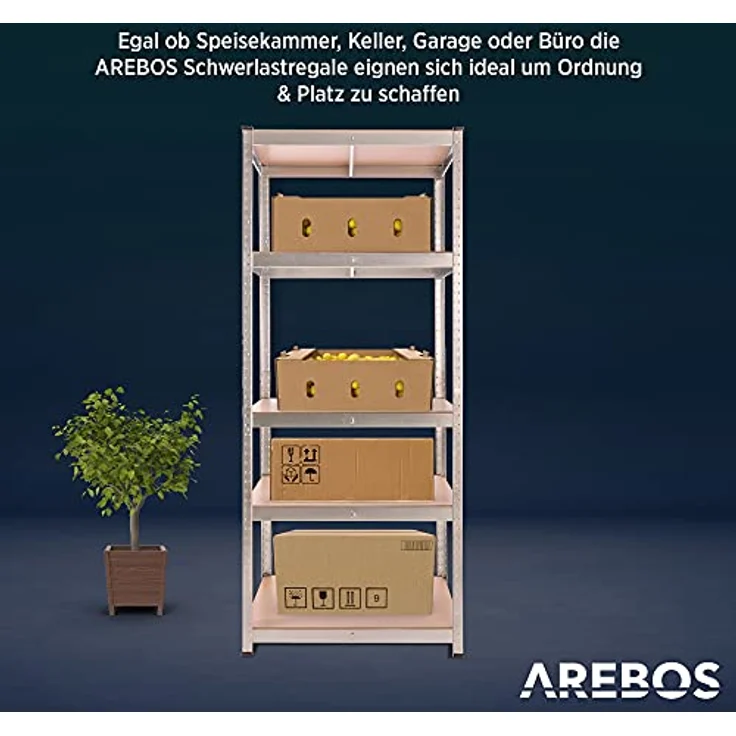 2x Schwerlastregal 875kg Kellerregal Lagerregal Steckregal 180x75x45cm Regal 2er - verzinkt – Bild 5