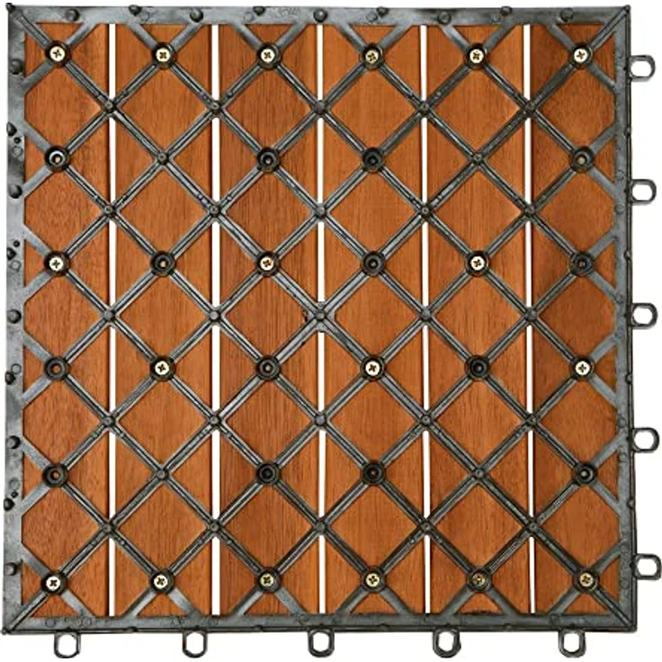 Holzfliese Terrassenfliesen 30x30cm Klickfliese Fliesen Akazie Balkon 33x Akazie – Bild 4
