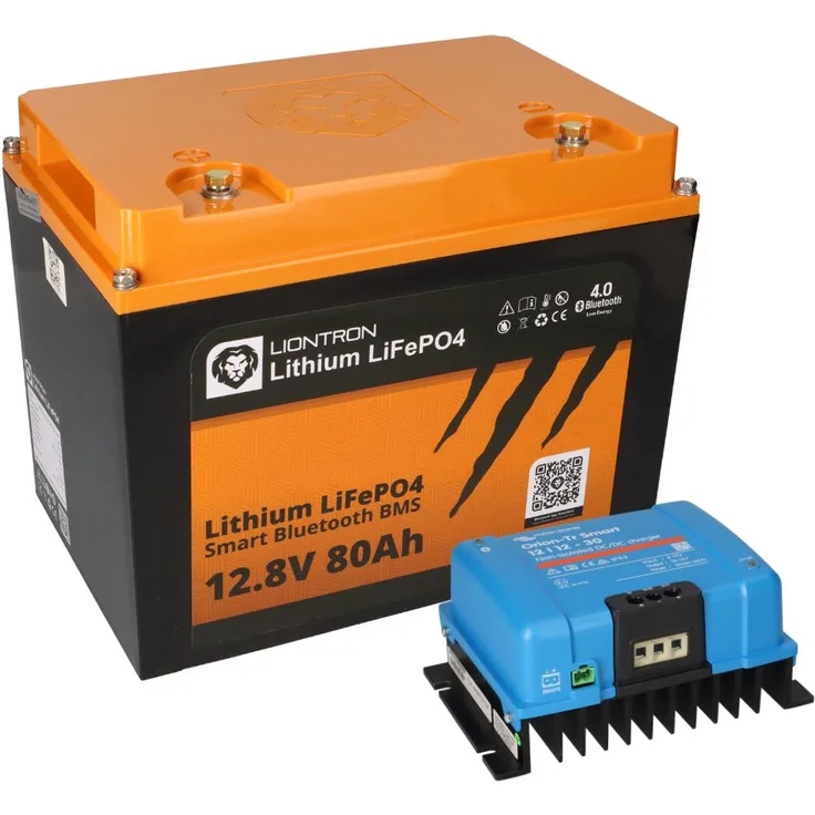 SET LIONTRON LiFePO4 Akku 12,8V 80Ah + Victron Orion-Tr Smart 12-12-30A Ladebooster