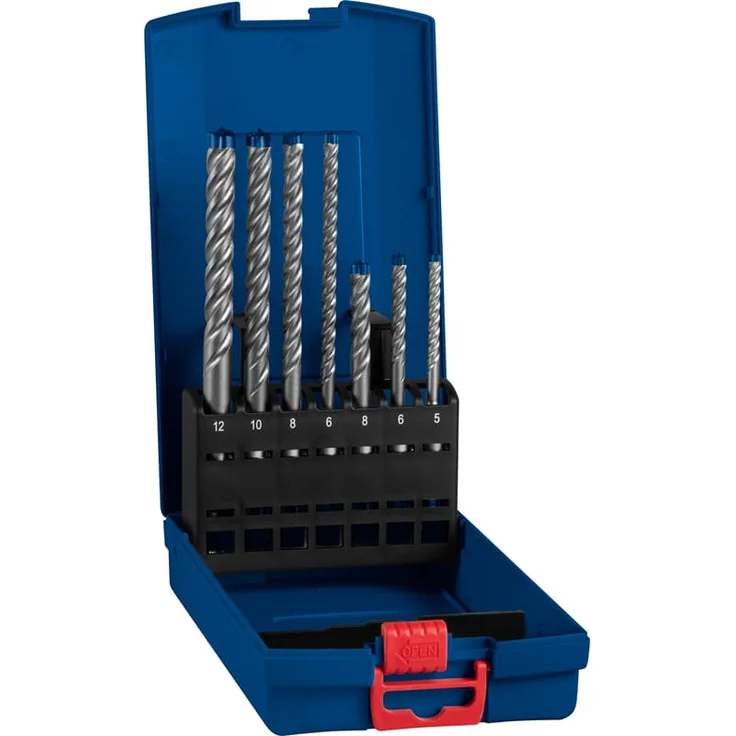 Bosch Professional Expert SDS plus-7X Hammerbohrer-Set (7-tlg.), 5-6-6-8-8-10-12 mm, Geeignet für Beton und Stein – Bild 1