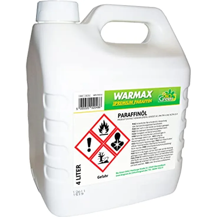 Bio Green WARMAX Premium Paraffin Öl 4 Liter für Warmax Heizung WMPAR4