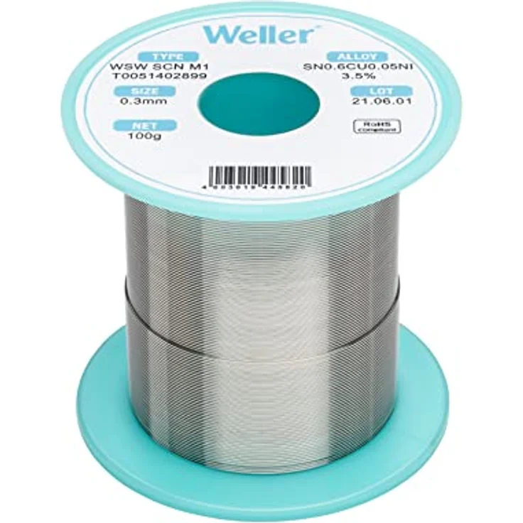 Weller Lötdraht, 0.3mm, Sn99.3-Cu0.6-Ni0.05, 100g (T0051402899) – Bild 1