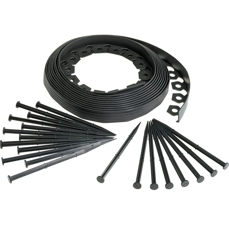 Rasenkante flexibel Beetumrandung Mähkante 10mx40mm mit 20 Befestigungstiften – Bild 8