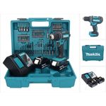Makita DDF 482 RTX1 Akku Bohrschrauber 18 V 62 Nm + 2x Akku 5,0 Ah + Ladegerät + 74 tlg. Zubehörset + Koffer
