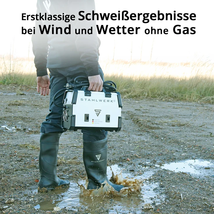 STAHLWERK FLUX 120 M Fülldraht Schweißgerät mit synergischem Drahtvorschub und echten 120 Ampere zum Schweißen ohne Schutzgas no Gas – Bild 9