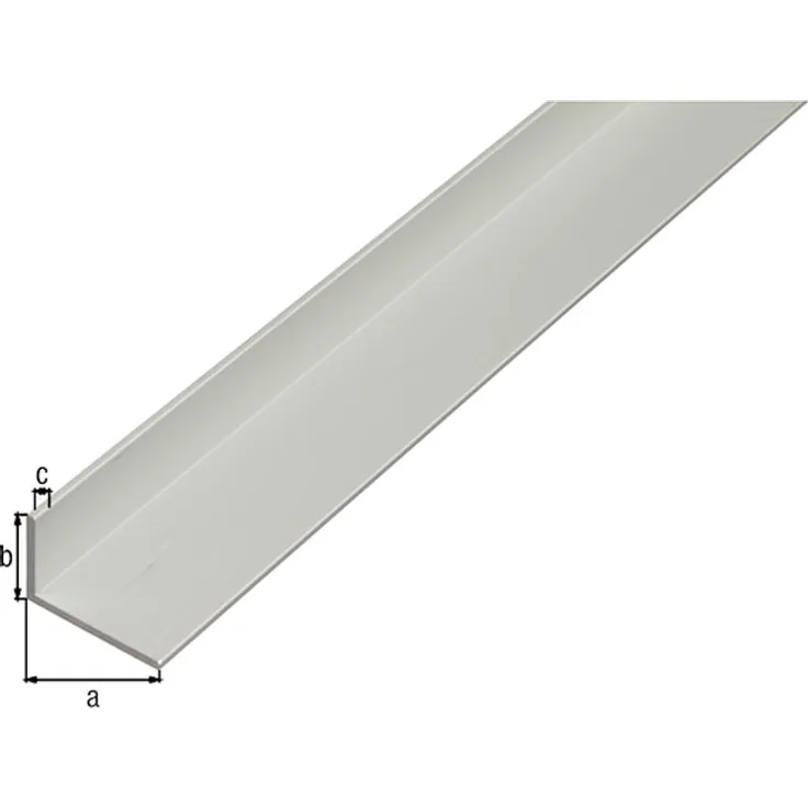 Alberts® Winkelprofil, ungleichsch., Alu schwarz elox., LxBxHxS 1000 x 20 x 10 x 1,0 mm 489311