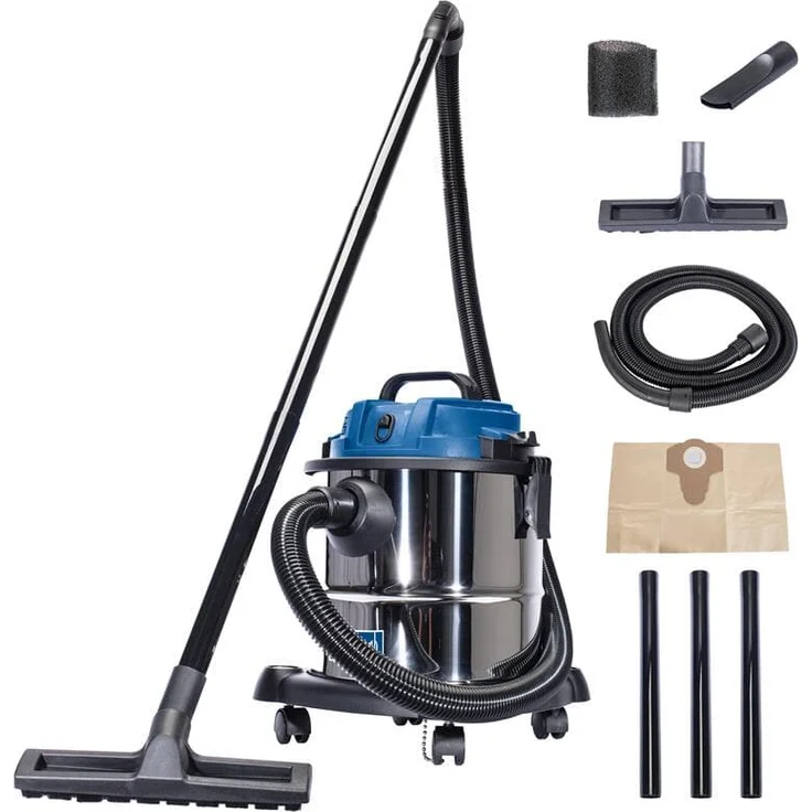 Scheppach Nass- und Trockensauger NTS20 inkl. umfangreichem Zubehörpaket - 1200 W | 20 L Edelstahlbehälter | Ausblasfunktion – Bild 1