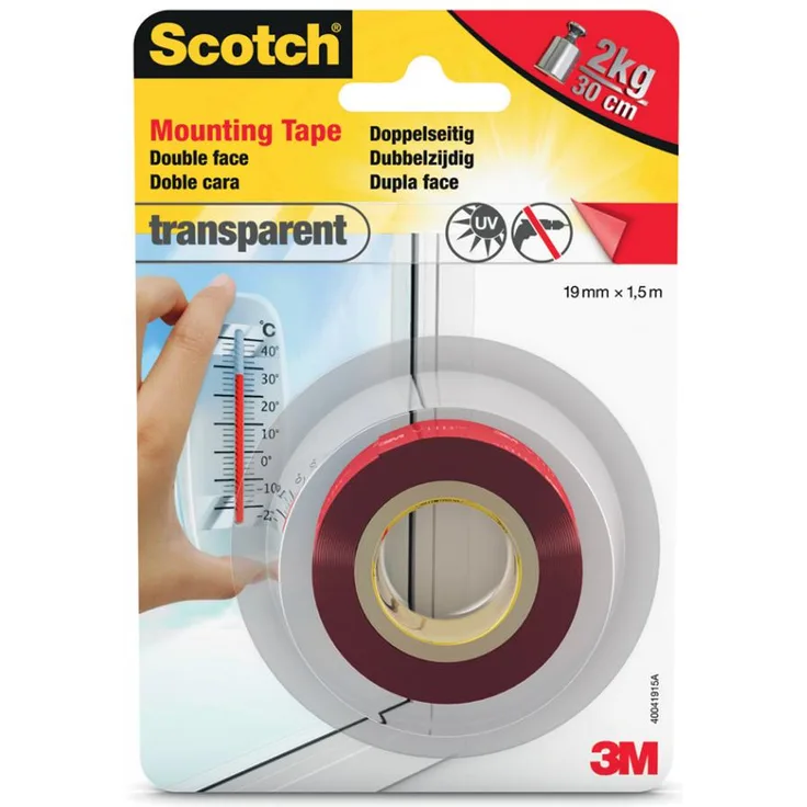 3M Scotch doppelseitiges Montageklebeband, 19 mm x 5 m