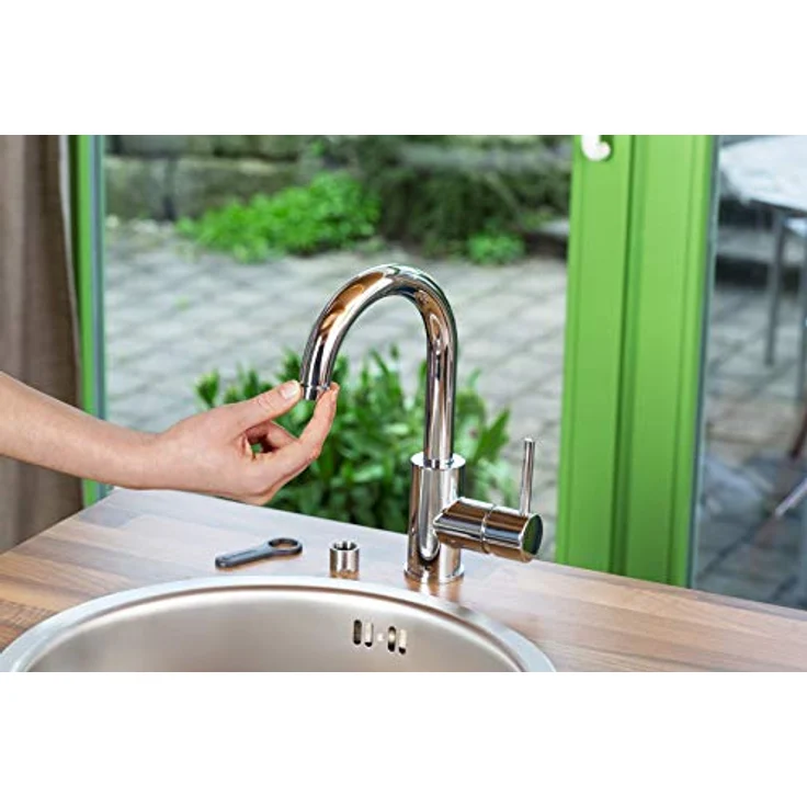 GARDENA Hahnverbinder für Indoor- Wasserhähne Hahnverbinder Kunststoff T-Stück 3/4" Außengewinde kompatibel mit allen gängigen Wasserhähnen mit M 24 x 1 Innen- und M 22 x 1 Außengewinde – Bild 4