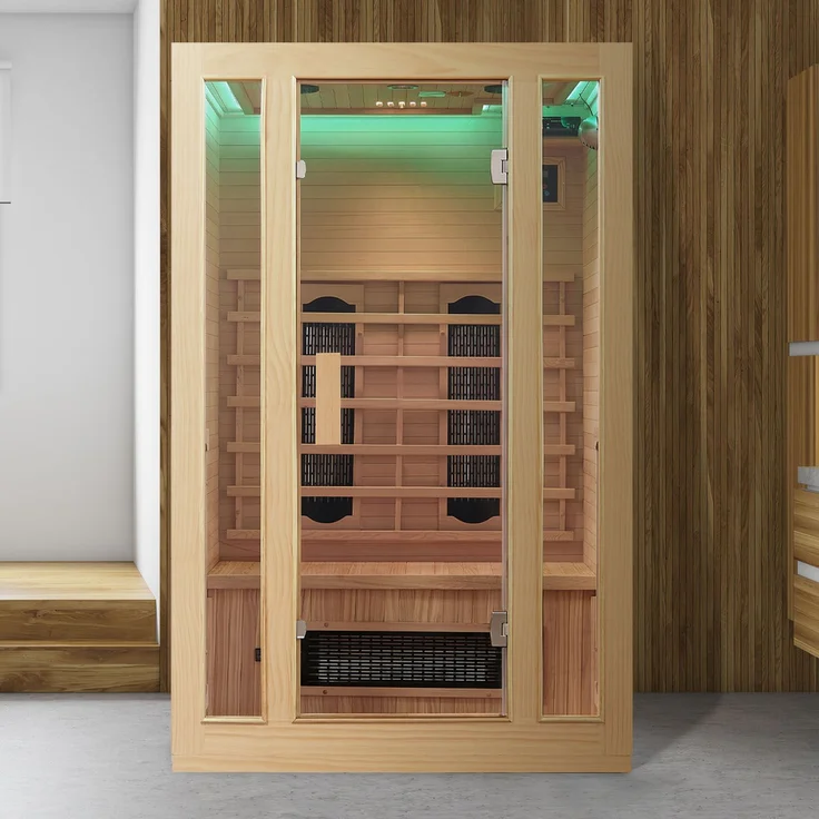 Artsauna - Infrarotkabine Nyborg S120K – Infrarotsauna 2 Personen – LED-Farblicht, digitaler Steuerung, 5 Keramikstrahler, 1 Flächenstrahler – – Bild 2